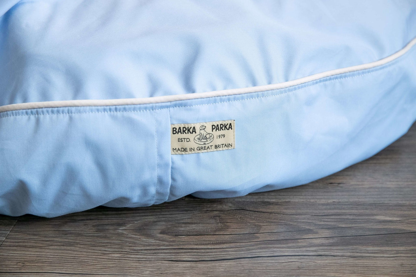 Barka Parka Dog Bed - Pastel blue and cream - Barka Parka Dog Beds