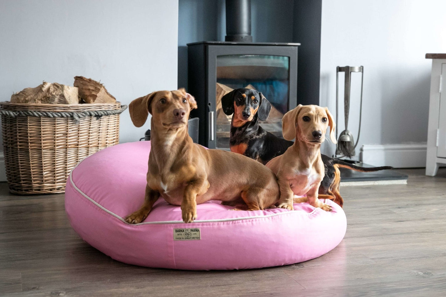 Barka Parka Dog Bed - Pink and cream piping - Barka Parka Dog Beds