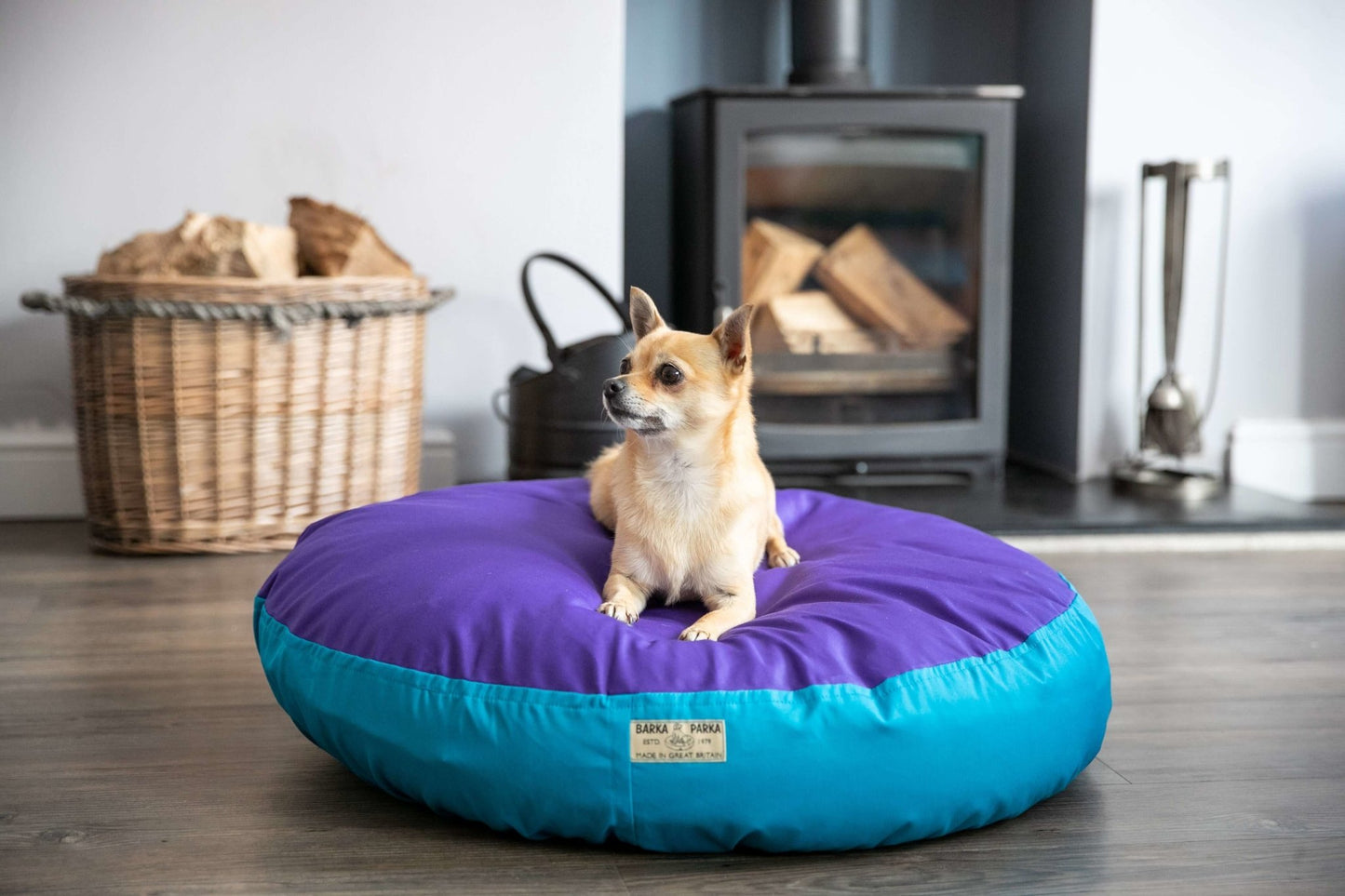 Barka Parka Dog Bed - Purple and peacock blue - Barka Parka Dog Beds