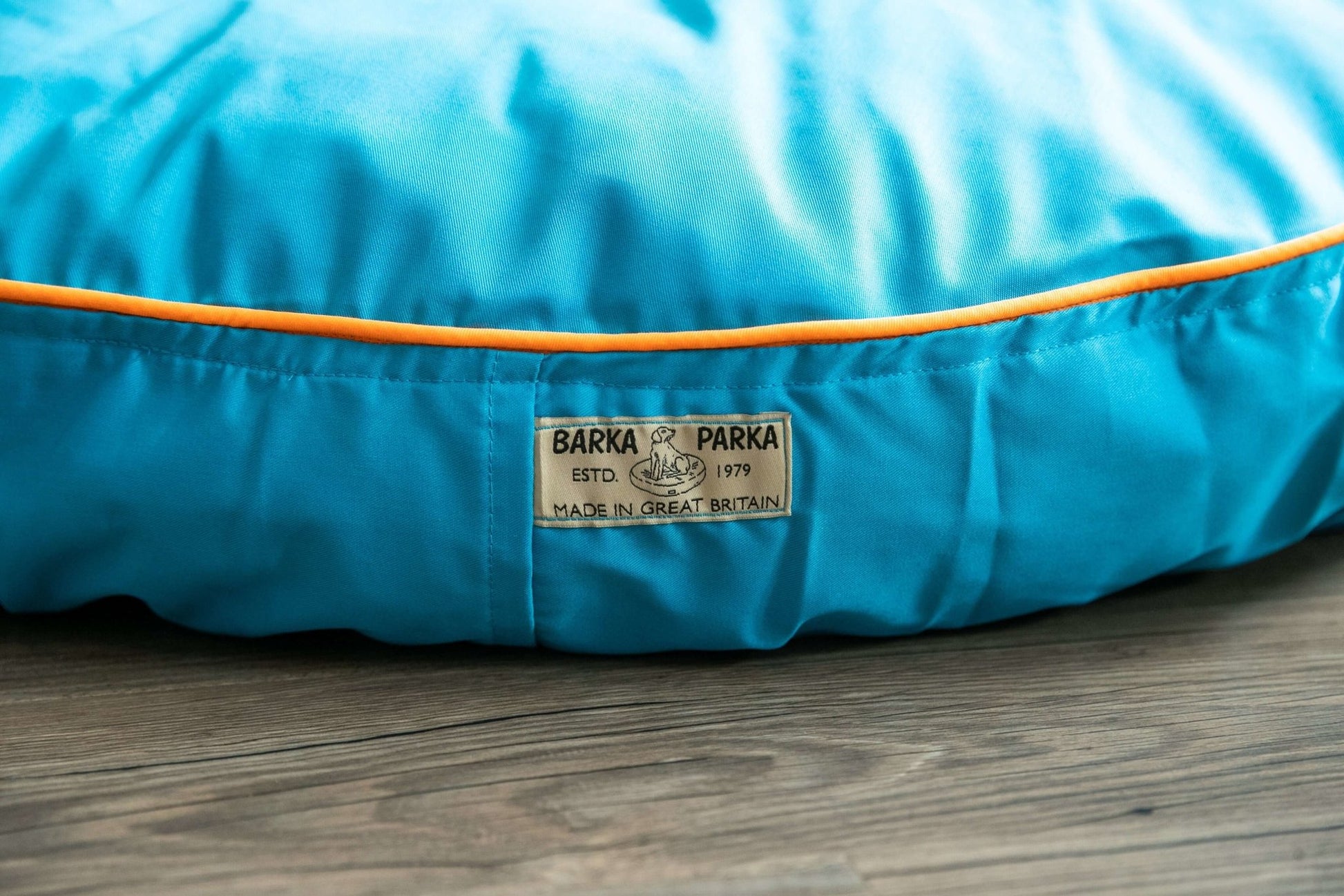 Barka Parka Dog bed - Electric blue and orange piping - Barka Parka Dog Beds