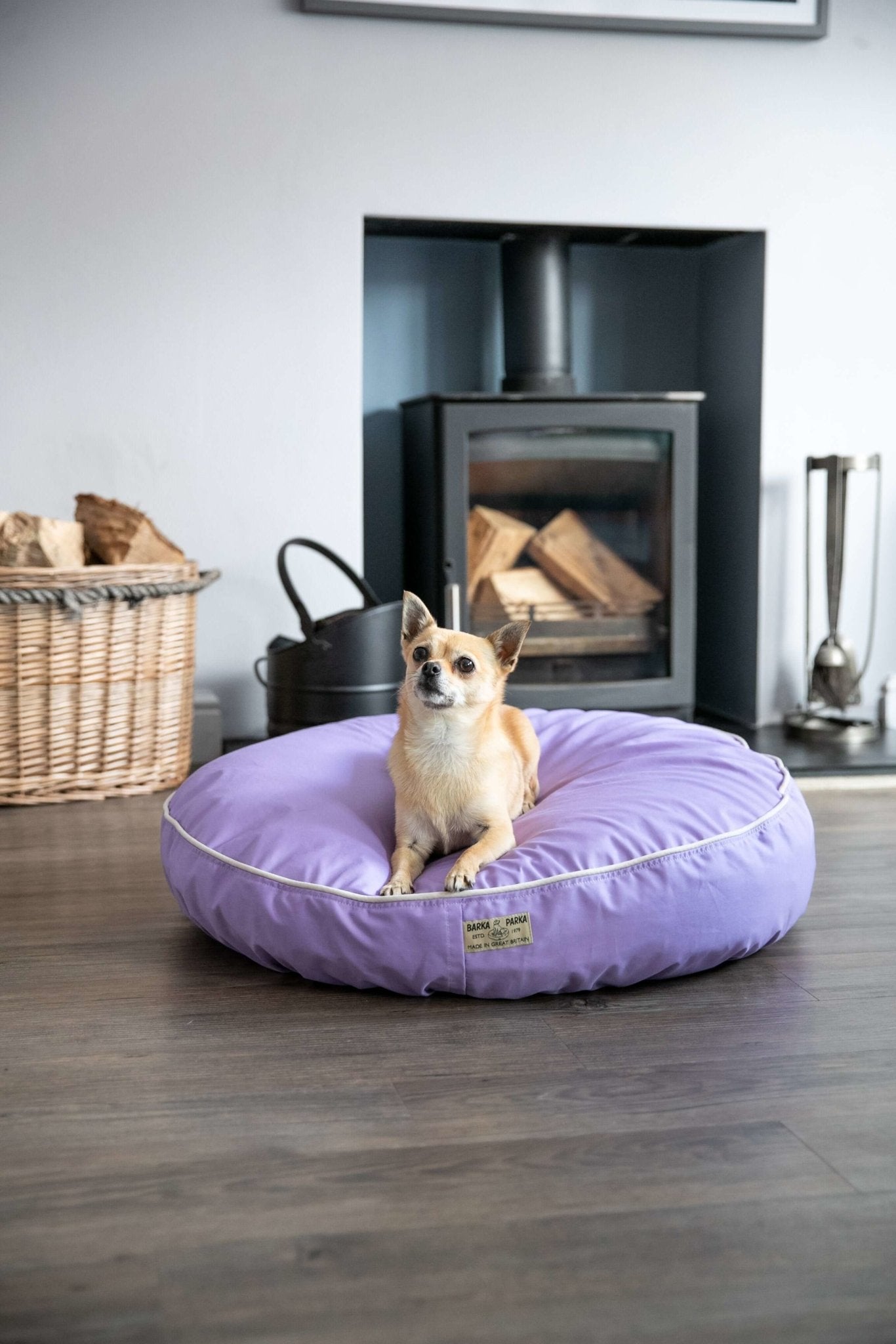 Barka Parka Dog Bed - Lilac and cream piping - Barka Parka Dog Beds