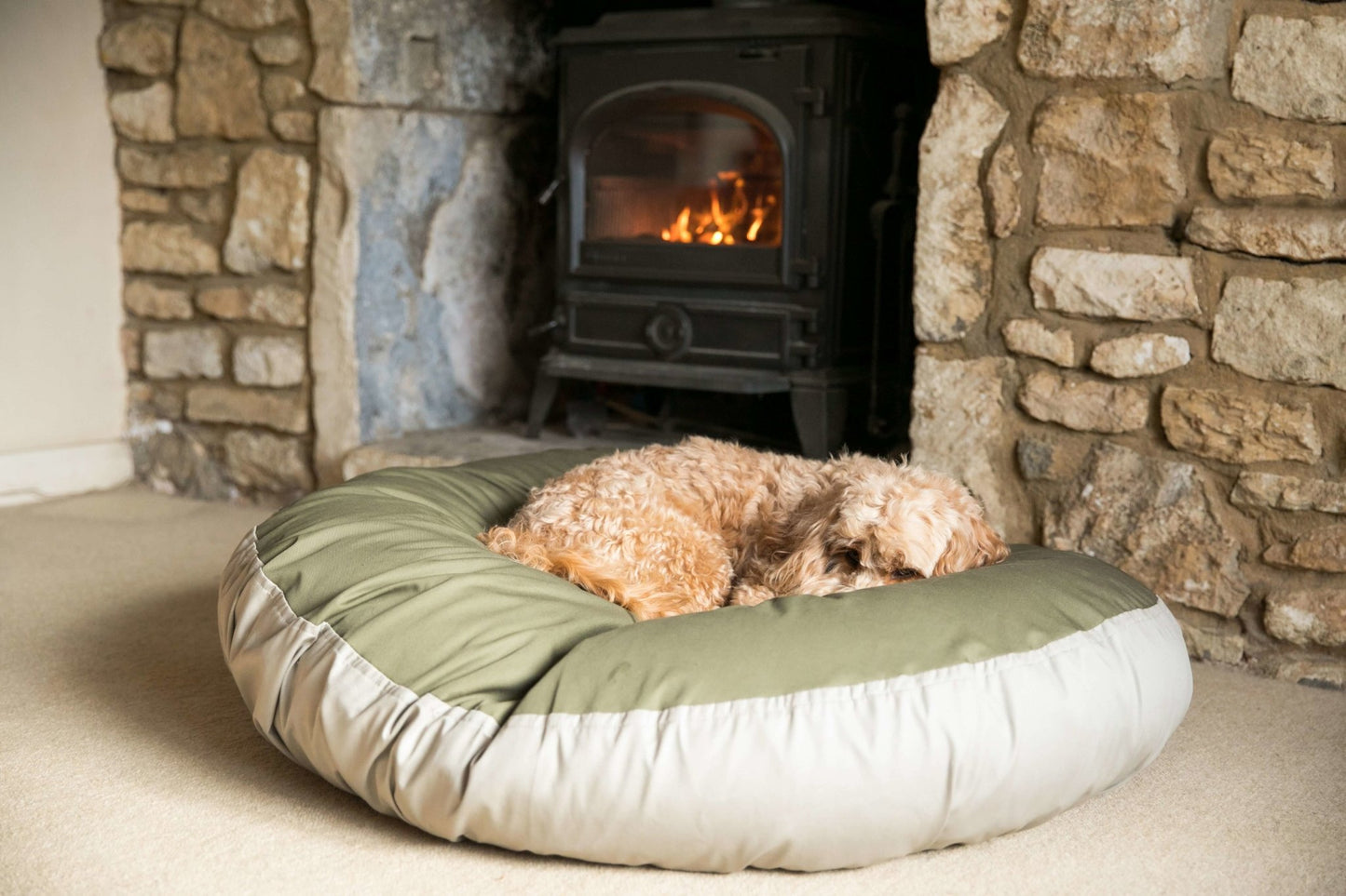 Barka Parka Dog Bed - Olive and sage - Barka Parka Dog Beds