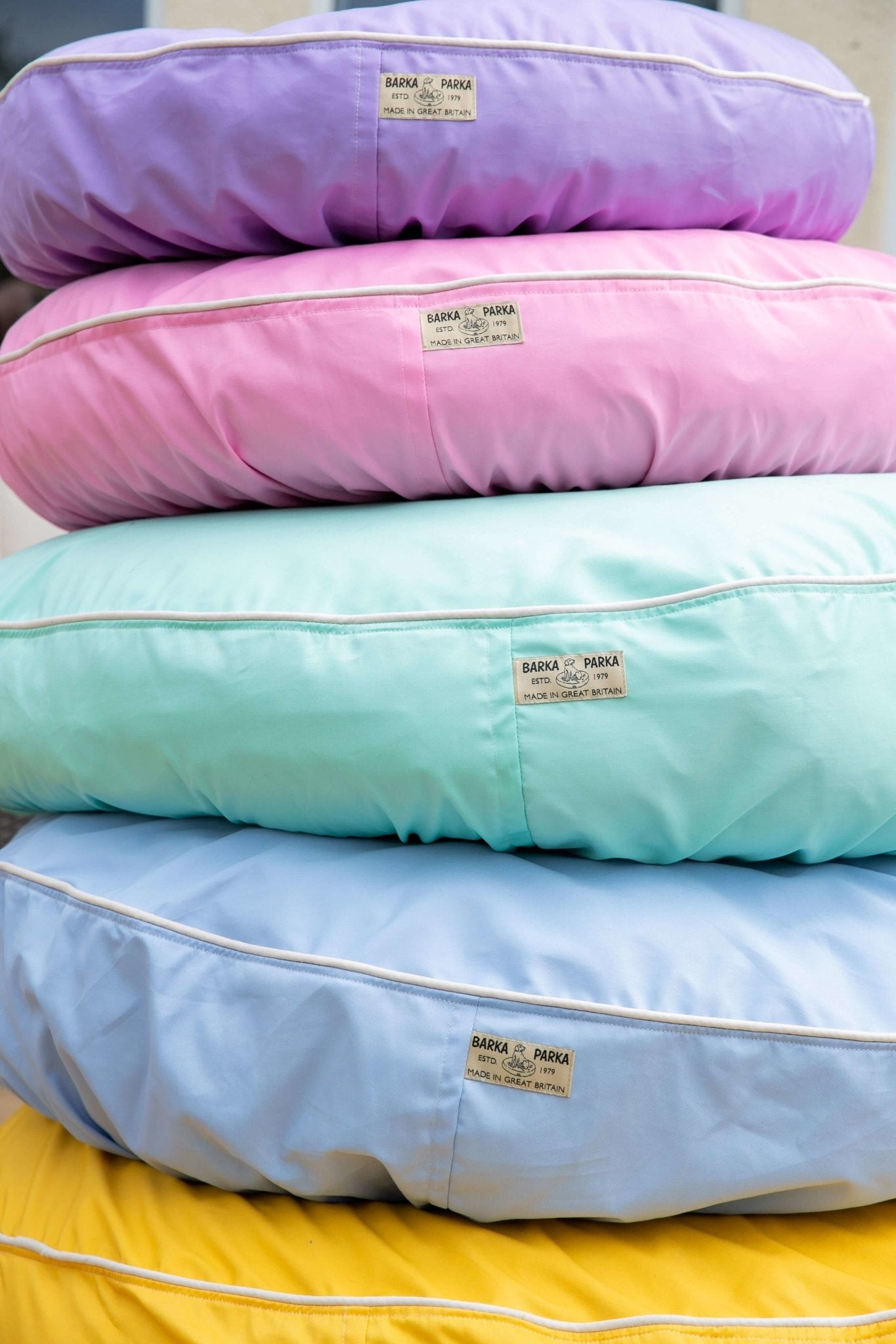 Barka Parka Dog Bed - Pastel blue and cream - Barka Parka Dog Beds