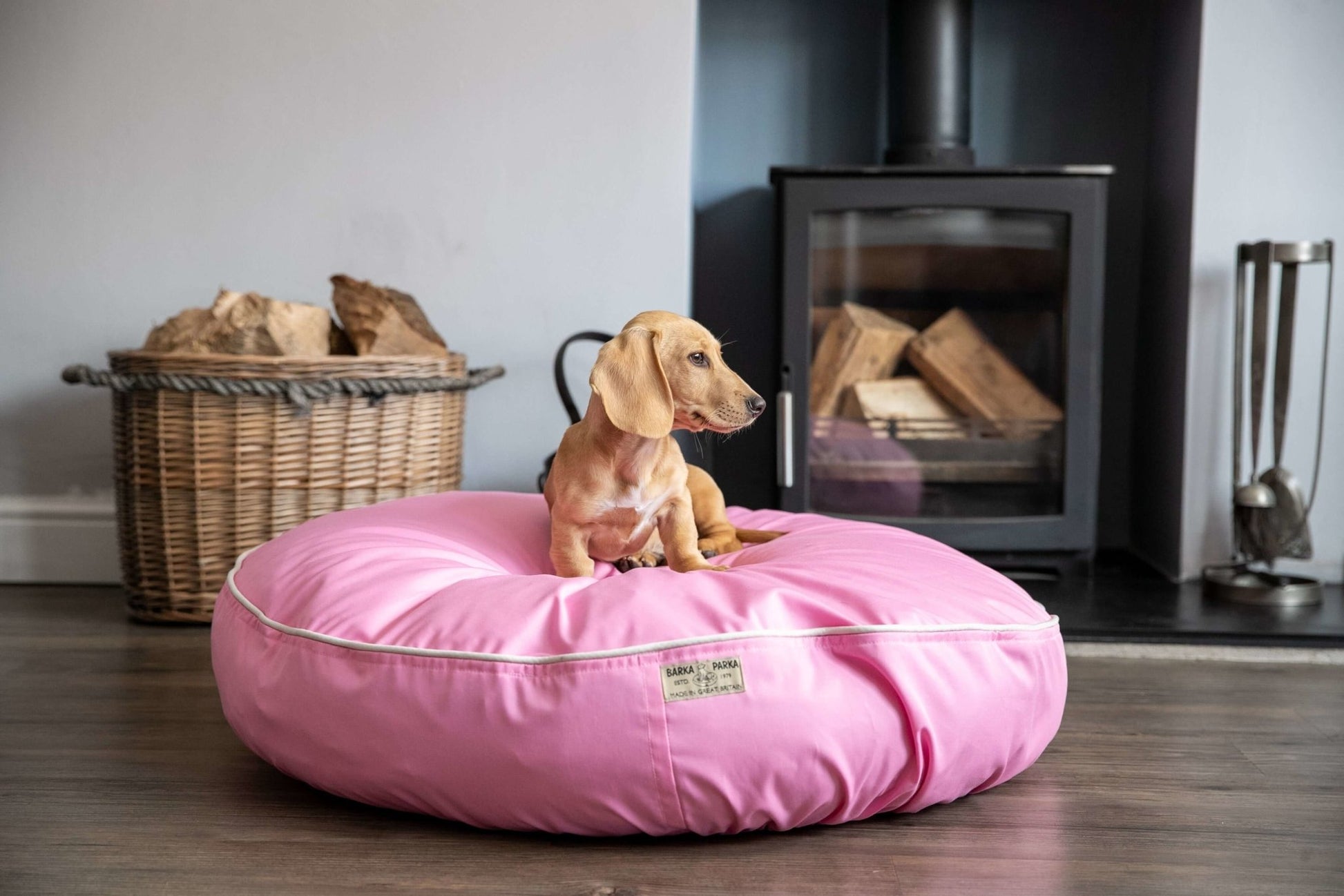 Barka Parka Dog Bed - Pink and cream piping - Barka Parka Dog Beds