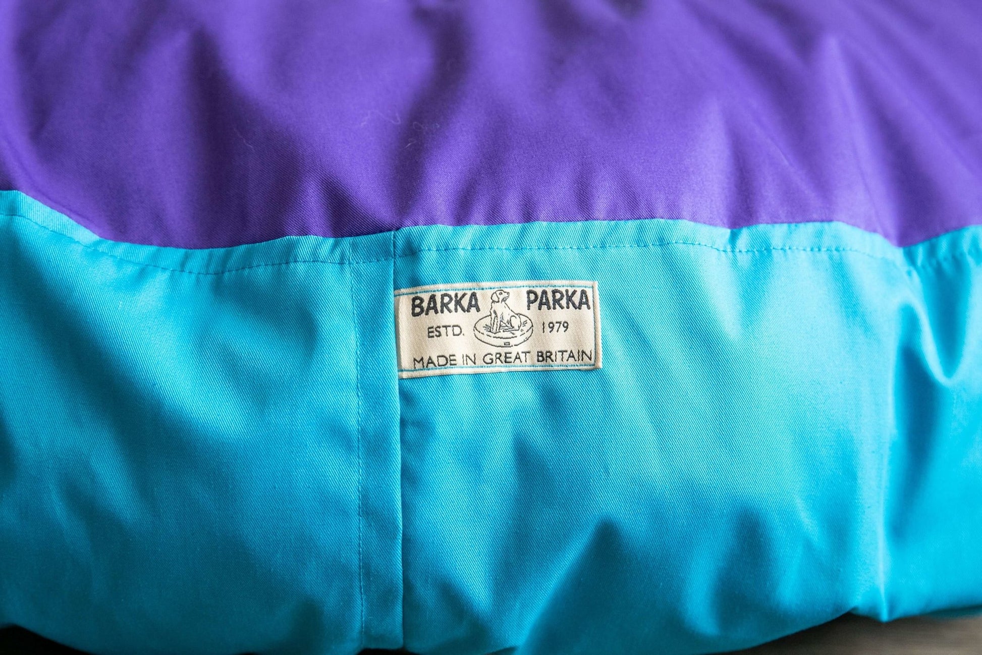 Barka Parka Dog Bed - Purple and peacock blue - Barka Parka Dog Beds