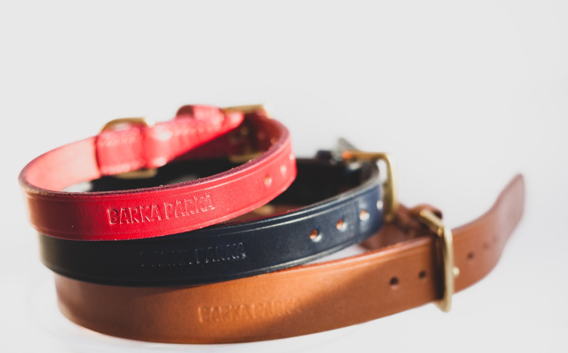 Collars - Hand-stitched English bridle leather - Barka Parka Dog Beds